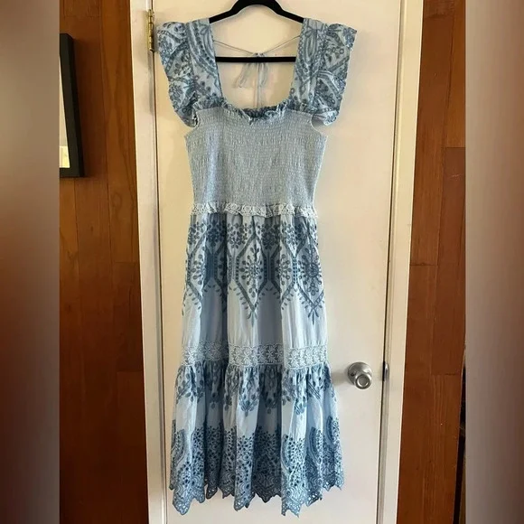 BELL by Alicia Bell Smocked Eyelet Midi Dress - Picture 2 of 10